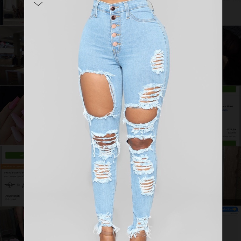 Fashion Nova Distressed jeans
